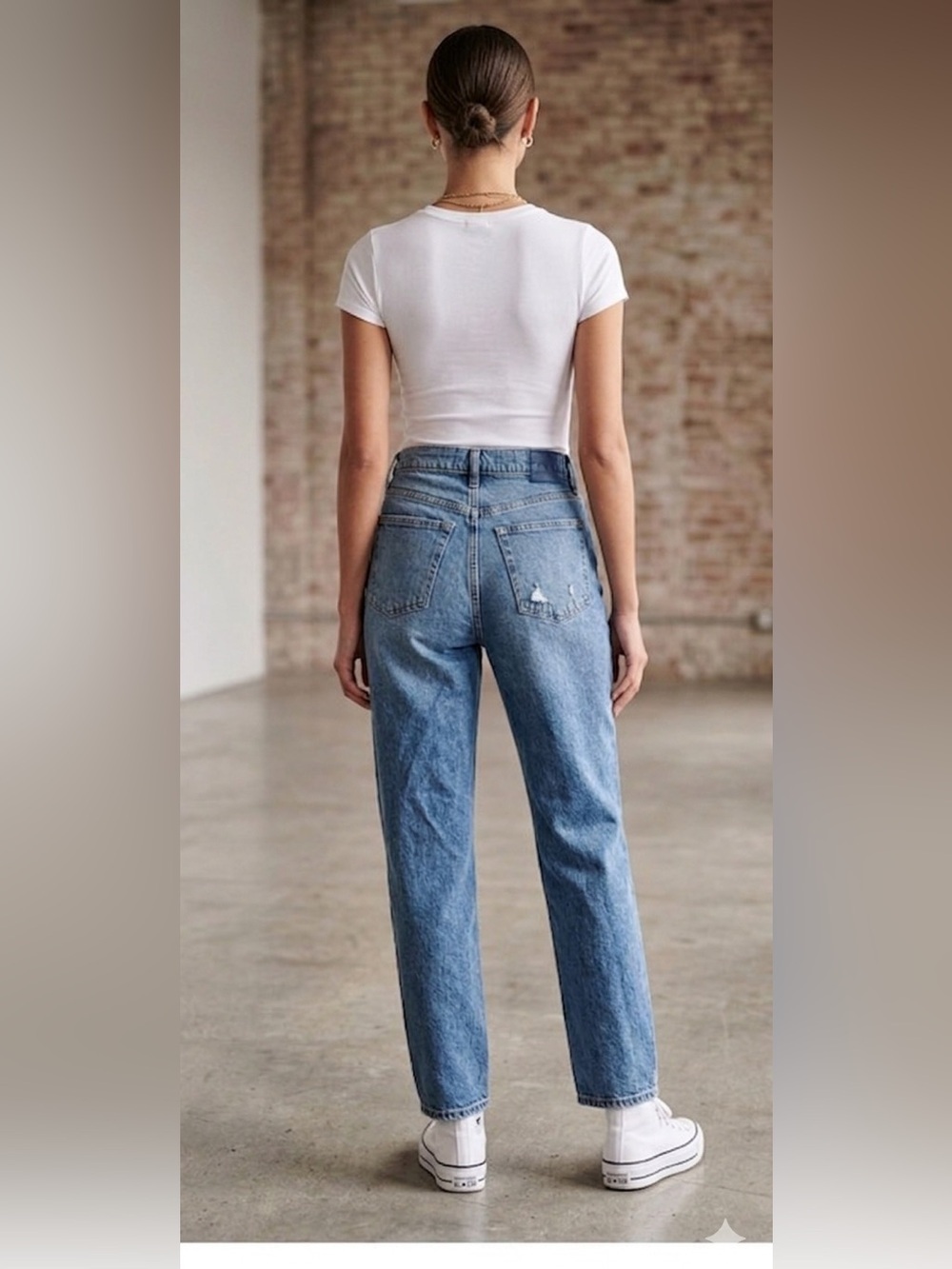Abercrombie & Fitch The 90's Straight Ultra High Rise Criss Cross Size 28R - Picture 3 of 14